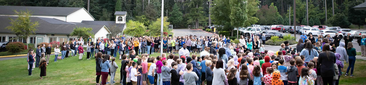 Schoolwide prayer at the flagpole
