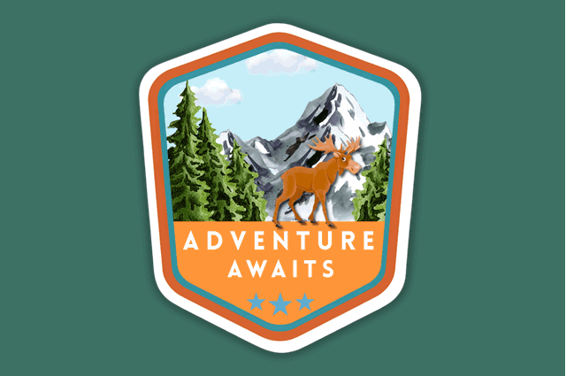 Adventure Awaits - book fair theme logo